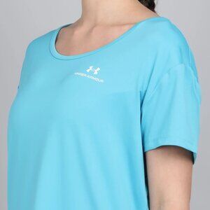 Under Armour Women's Light Blue UA Rush Energy Core Athletic T-Shirt Size M